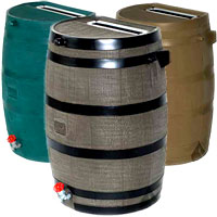 rain harvest flat-back 50 gallon rain barrel